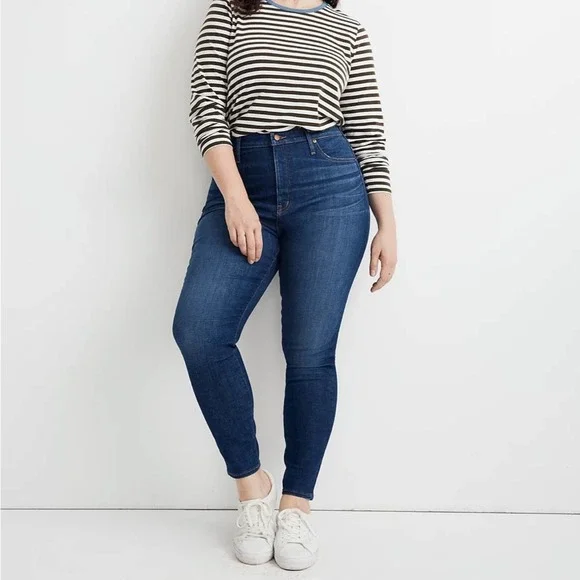 Madewell Jeans Madewell Curvy High Rise Skinny Jeans Dark Wash